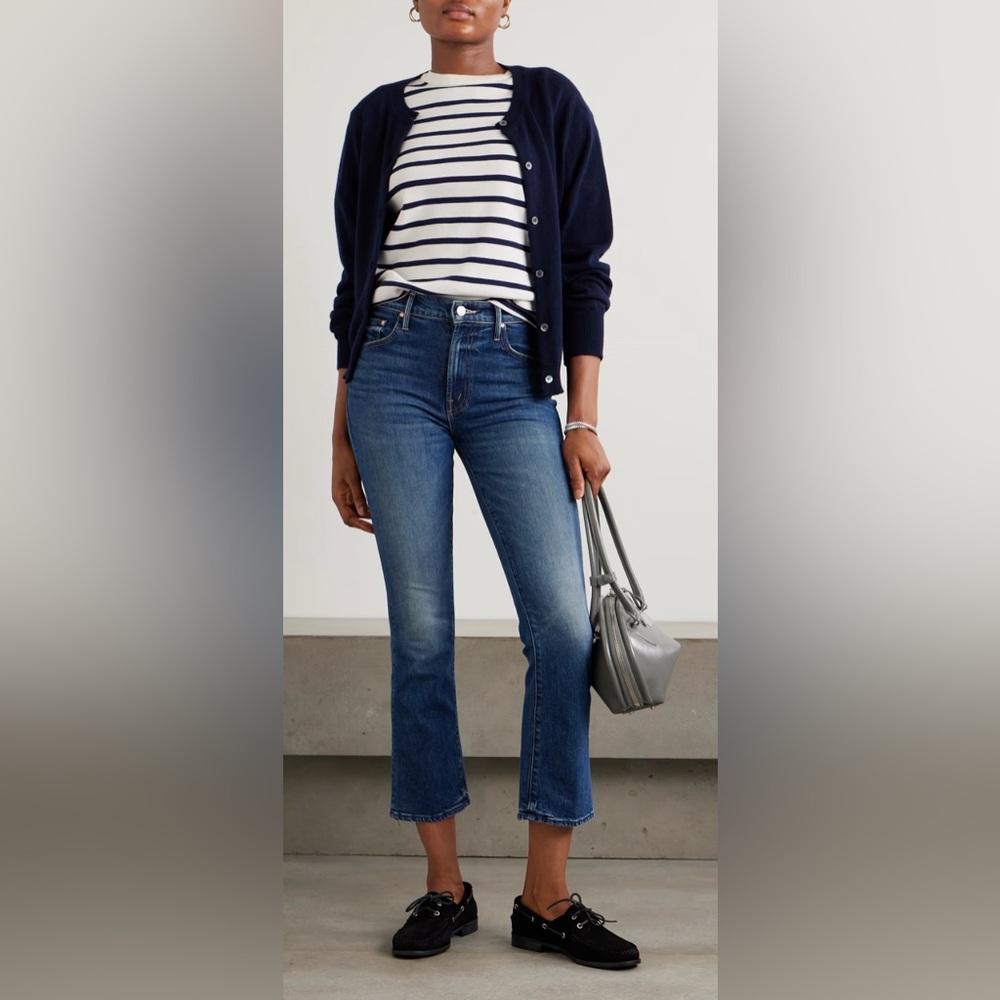 Mother the Insider Crop Step Fray Jeans in Not Rough Enough